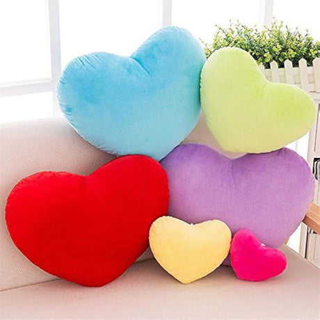 Cojín de felpa con forma de corazón, esponjoso, decorativo