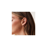 Aretes redondos de aro de plata chapados en oro rosa
