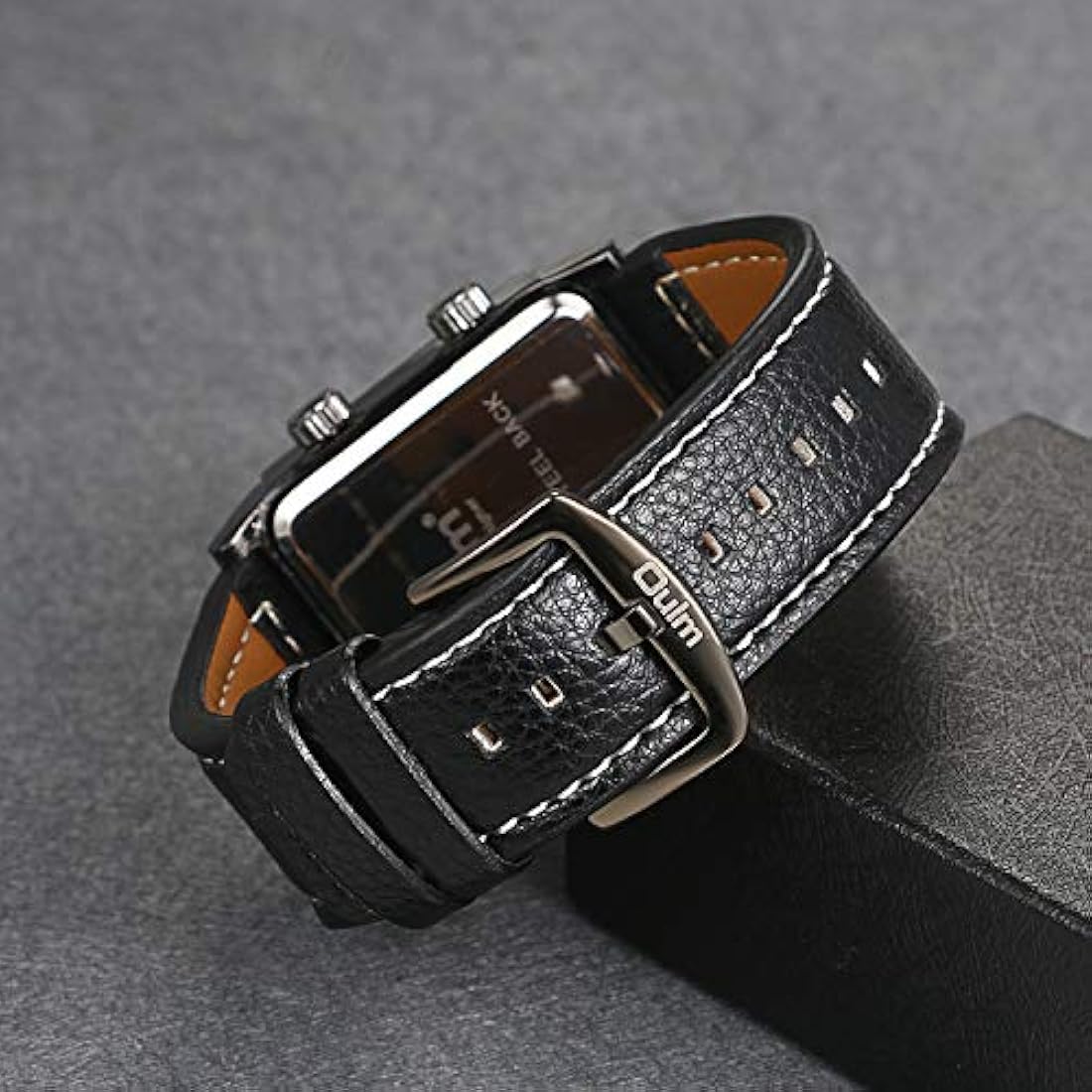 Reloj de piel para hombre con 3 zonas horarias Lancardo