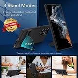 ESR Funda de metal con función atril compatible con Samsung Galaxy S22 Ultra (6.8 pulgadas) (2022), soporte patentado versátil, cubierta trasera delgada y flexible, color negro