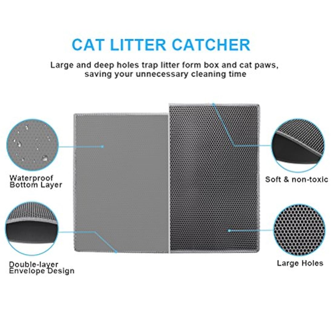 Alfombrilla para arena de gato, 30 x 24 pulgadas