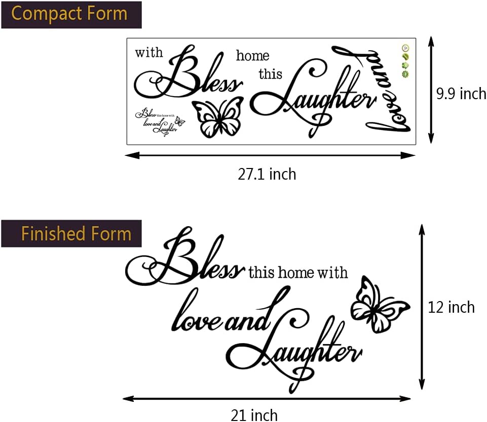 Vinilo Decorativo Bless This Home - Frases Inspiradoras