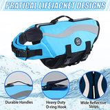 EMUST Chalecos salvavidas ajustables para perros pequeños con flotabilidad mejorada, chaleco de natación para perros pequeños con mango de rescate duradero, azul, XS