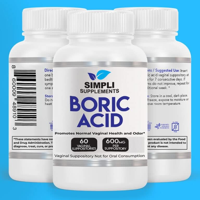 60 supositorios de ácido bórico  Tratamiento natural
