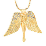Colgante de cenizas con colgante de ángel para mujer