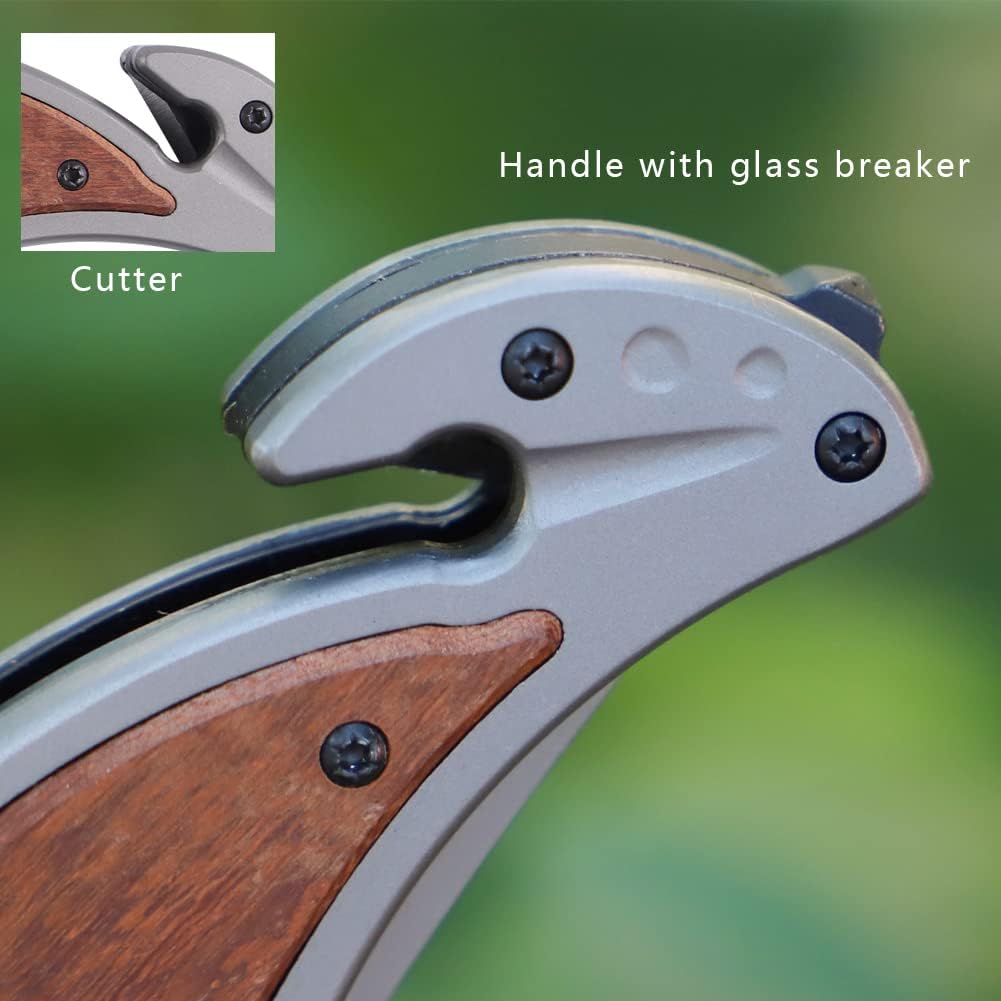 Cuchillo plegable de bolsillo con rompevidrio y cortador