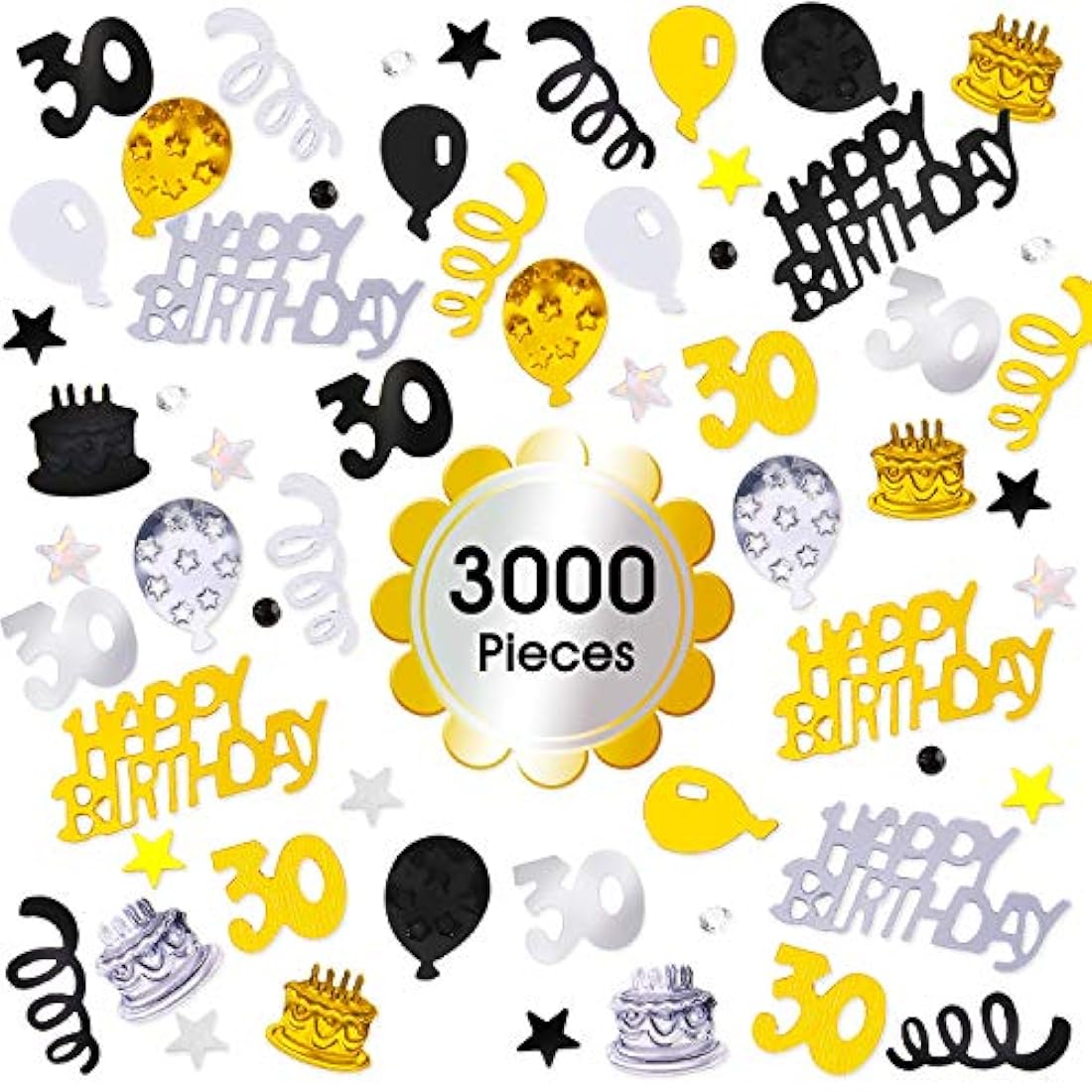 Confeti de cumpleaños número 30 de 3000 piezas