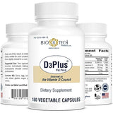 BioTech Pharmacal D3 Plus - 180 tapas