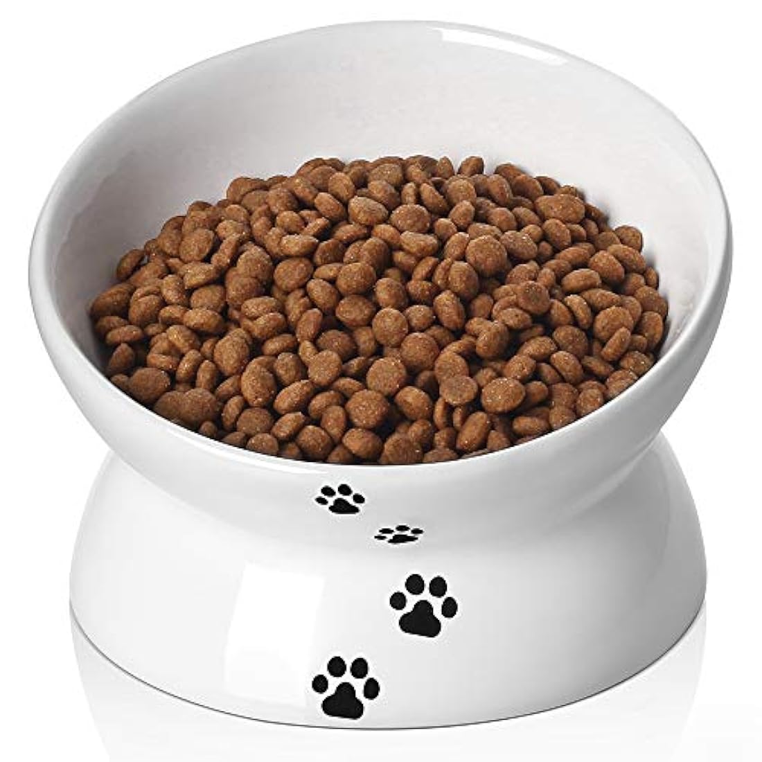 Y YHY tazón de comida para gatos, inclinado, con elevación, de cerámica, para comida de mascotas, gatos con cara chata, perros pequeños, protege la columna vertebral de las mascotas, apto para lavavajillas