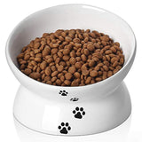 Y YHY tazón de comida para gatos, inclinado, con elevación, de cerámica, para comida de mascotas, gatos con cara chata, perros pequeños, protege la columna vertebral de las mascotas, apto para lavavajillas
