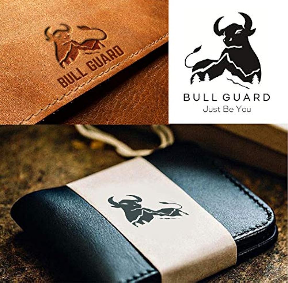 Bull Guard - billeteras de piel auténtica con tres pliegues