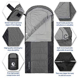 VENTURE 4TH - Saco de dormir para mochilero, ligero, cálido, pero también para tiempo frío, para adultos, niños o parejas, ideal para senderismo, camping o aventuras al aire libre, individual, XXL o doble