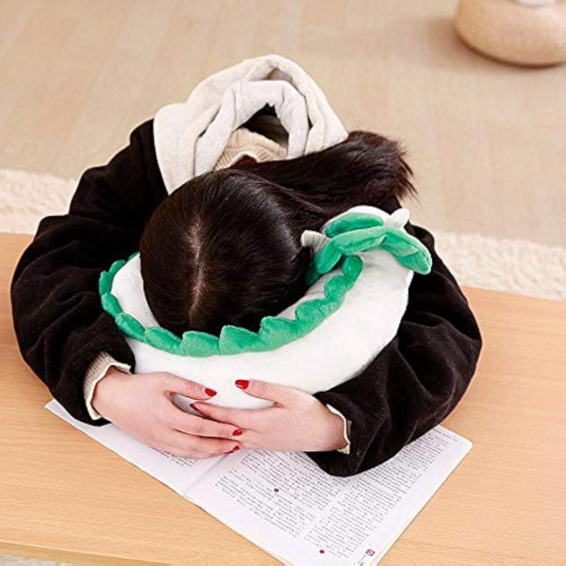 Almohada con forma de dragón en forma de U de felpa