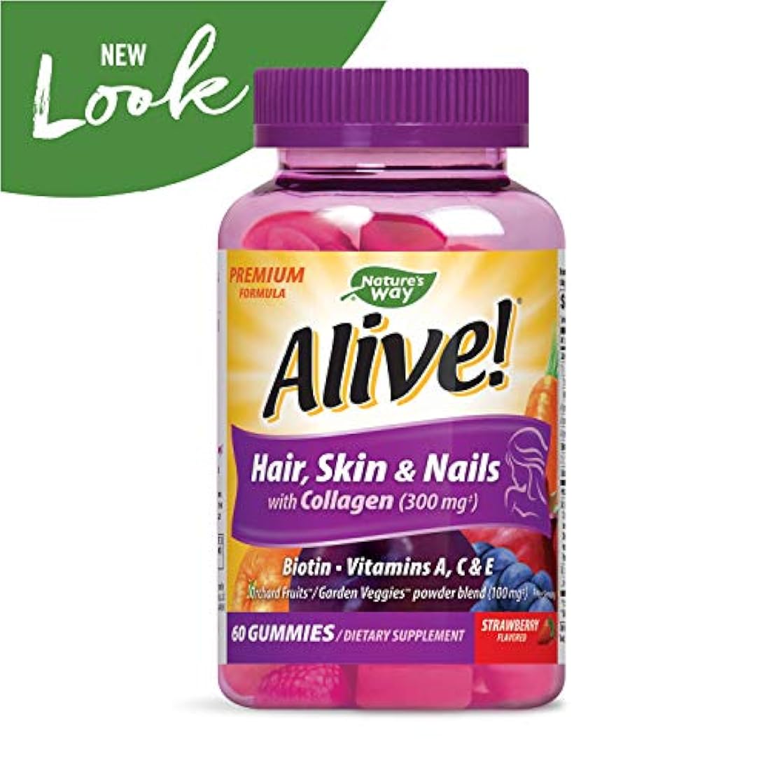 ¡Viva! Multivitamínico para cabello, piel y uñas con biotina y colágeno, 60 unidades