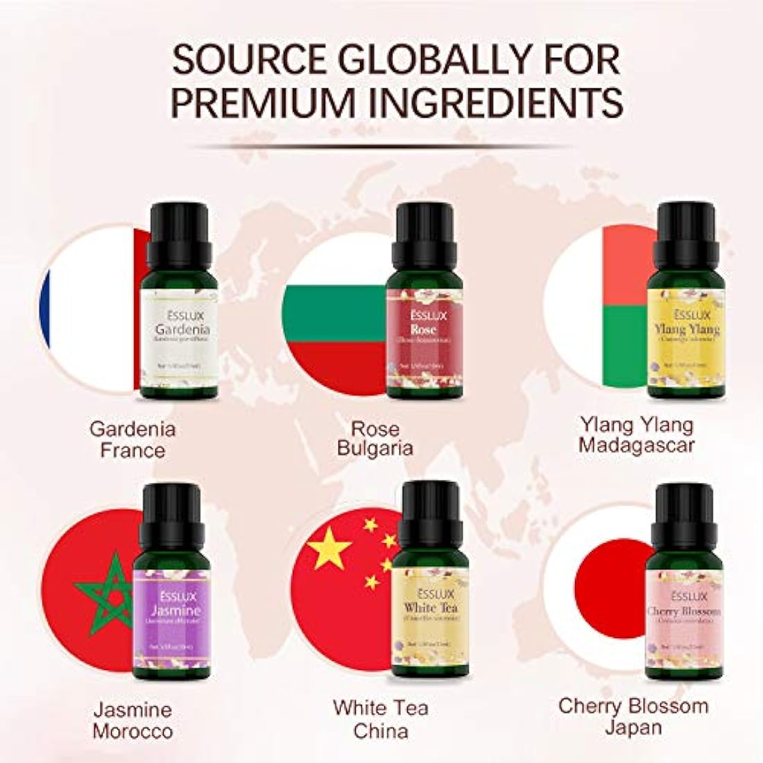 Juego de aceites esenciales, colección floral ESSLUX