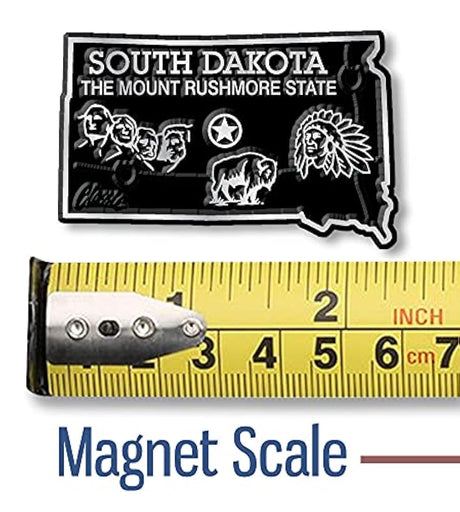 Imán con diseño de mapa de estado, South Dakota