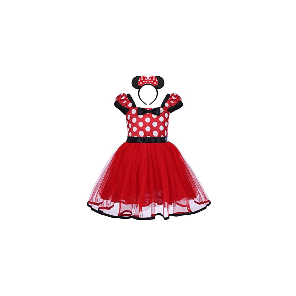 Disfraces de princesa con lunares rojo talla 2 años