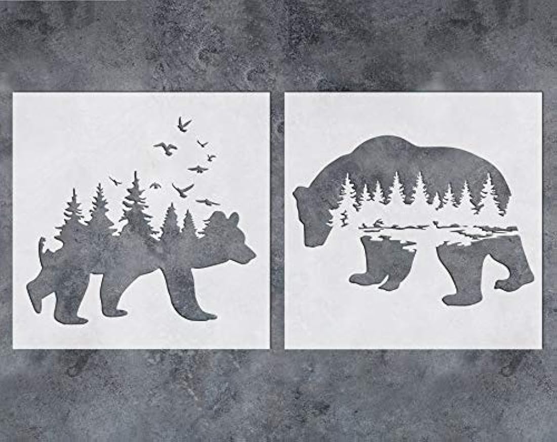 GSS Designs - Plantilla diseño de oso para pared (12x12)