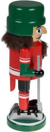 Clever Creations Nutcracker Madera Hockey, 9 Pulgadas