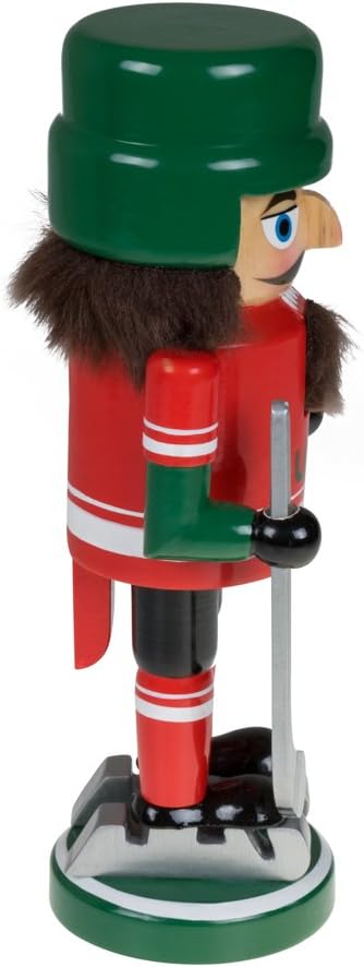 Clever Creations Nutcracker Madera Hockey, 9 Pulgadas