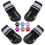 QUMY - Botas impermeables para perros, con tiras reflectantes, suela antideslizante y rugosa, juego de 4 unidades