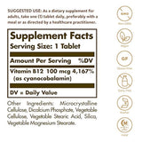 Solgar - Vitamina B12, 100 mcg, 100 tabletas