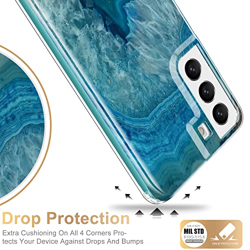 ESDOT Funda para Samsung Galaxy S22 Plus, grado militar, prueba de caída de 21 pies, resistente con diseños de moda para mujeres y niñas, funda protectora para Galaxy S22+ Plus 6.6 pulgadas, color gema ágata
