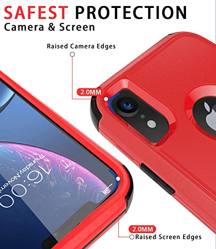 Diverbox for iPhone Xr Case [Shockproof] [Dropproof] [Dust-Proof],Heavy Duty Protection Phone Case Cover for Apple iPhone XR (Red)
