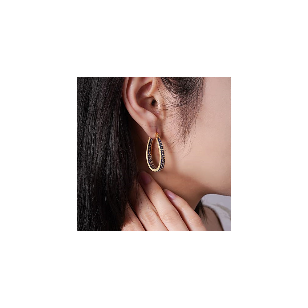Aretes colgantes de argolla con varilla de plata