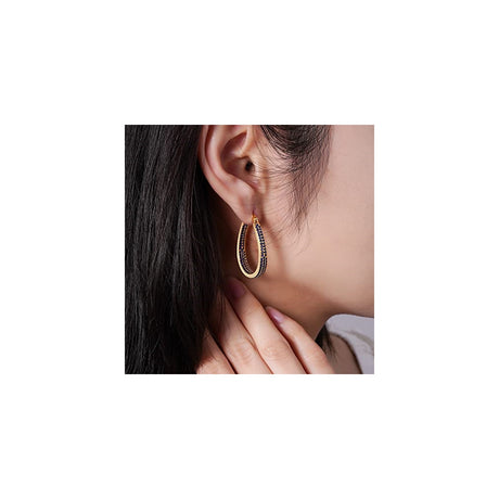 Aretes colgantes de argolla con varilla de plata