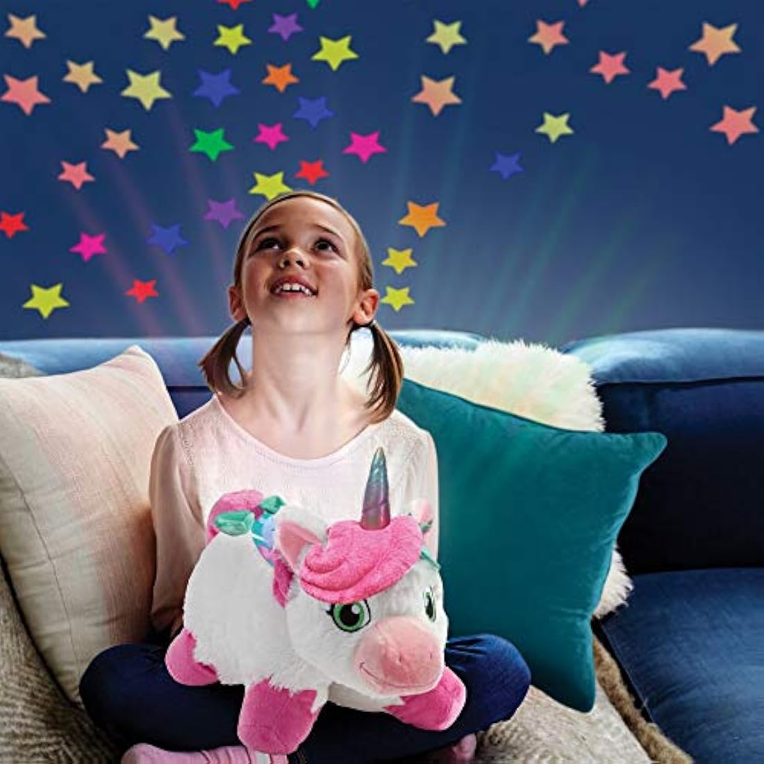 Peluche de unicornio con luz
