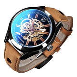 Relojes para hombre, esqueleto mecánico automático