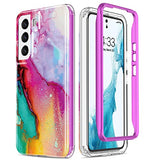 ESDOT Funda para Samsung Galaxy S22 Plus, grado militar, prueba de caída de 21 pies, resistente con diseños de moda para mujeres y niñas, funda protectora para Galaxy S22+ Plus 6.6 pulgadas, estampado mármol ópalo colorido