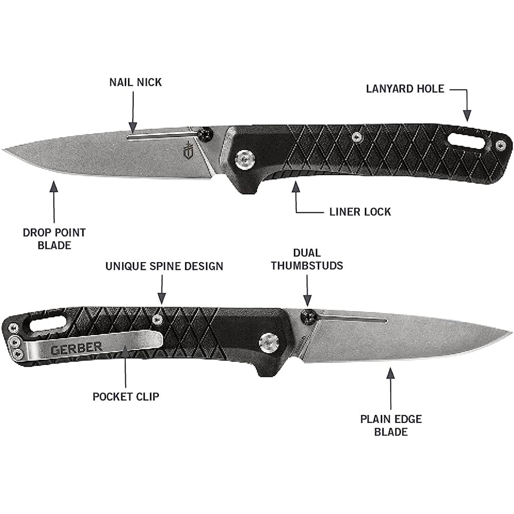 Cuchillo de bolsillo plegable color negro