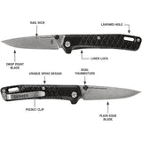 Cuchillo de bolsillo plegable color negro