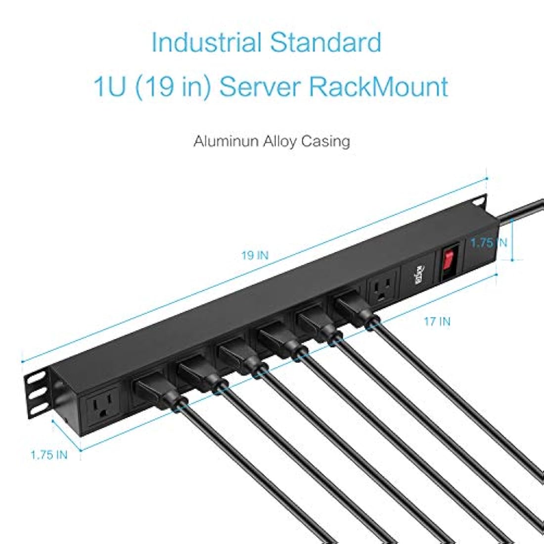 Protector PDU de montaje en bastidor con 6 pies, 125 V/15A