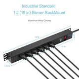 Protector PDU de montaje en bastidor con 6 pies, 125 V/15A