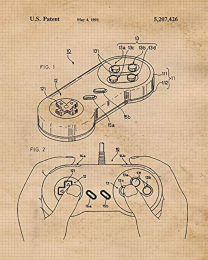 Impresiones de carteles vintage de patentes de Nintendo