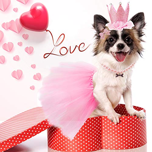 GAGILAND Disfraz de cumpleaños para perro, tutú de cachorro, adorable collar para perros pequeños, niña y cachorro