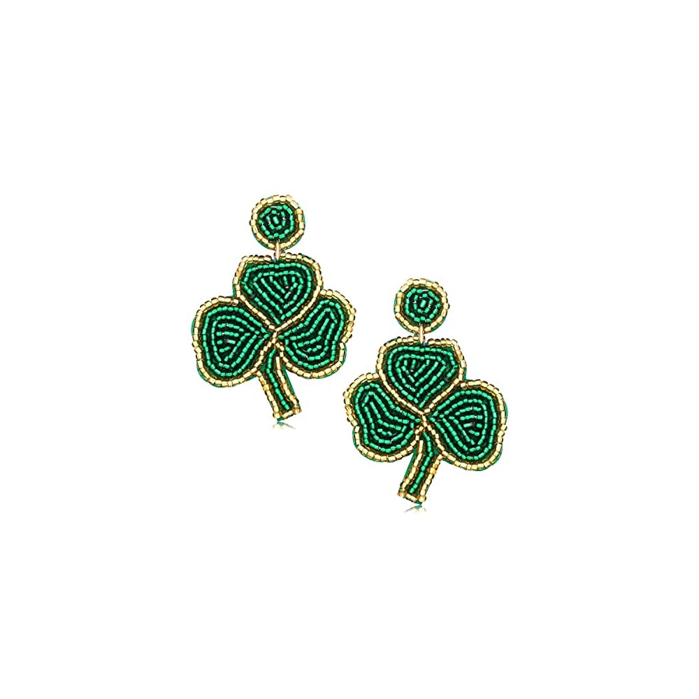Aretes colgantes con diseño de trébol  hechos a mano