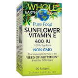 Tierra entera y mar de factores naturales, vitamina E 400 UI, suplemento de alimentos enteros, sin gluten, 90 geles blandos (90 porciones)