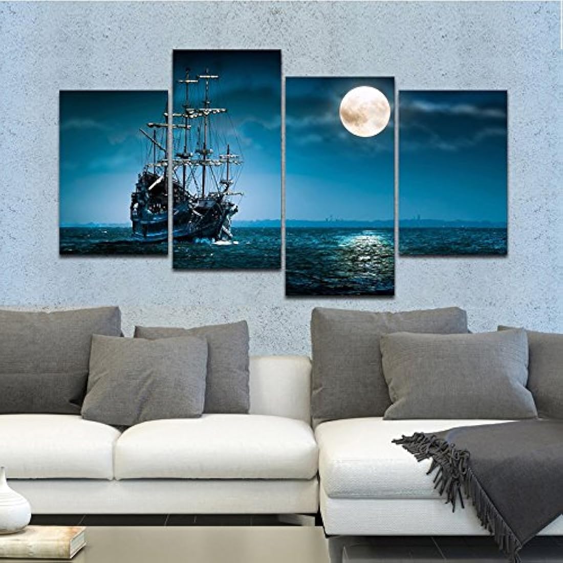 pyradecor 4-Panel moderna estirada y enmarcada de paisaje