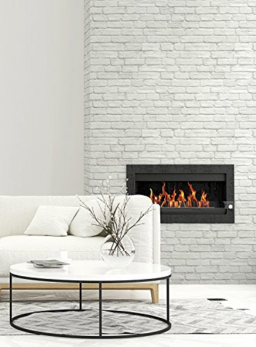 Papel pintado, adhesivo de ladrillo blanco