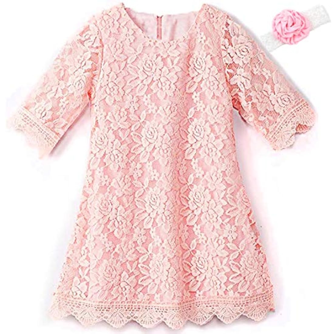 Kissourbaby Vestido de encaje con flores para niñas