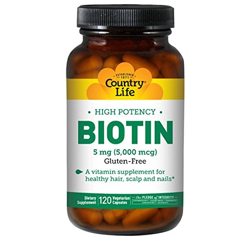 Country Life - Biotina de alta potencia, 5 mg - 120 cápsulas