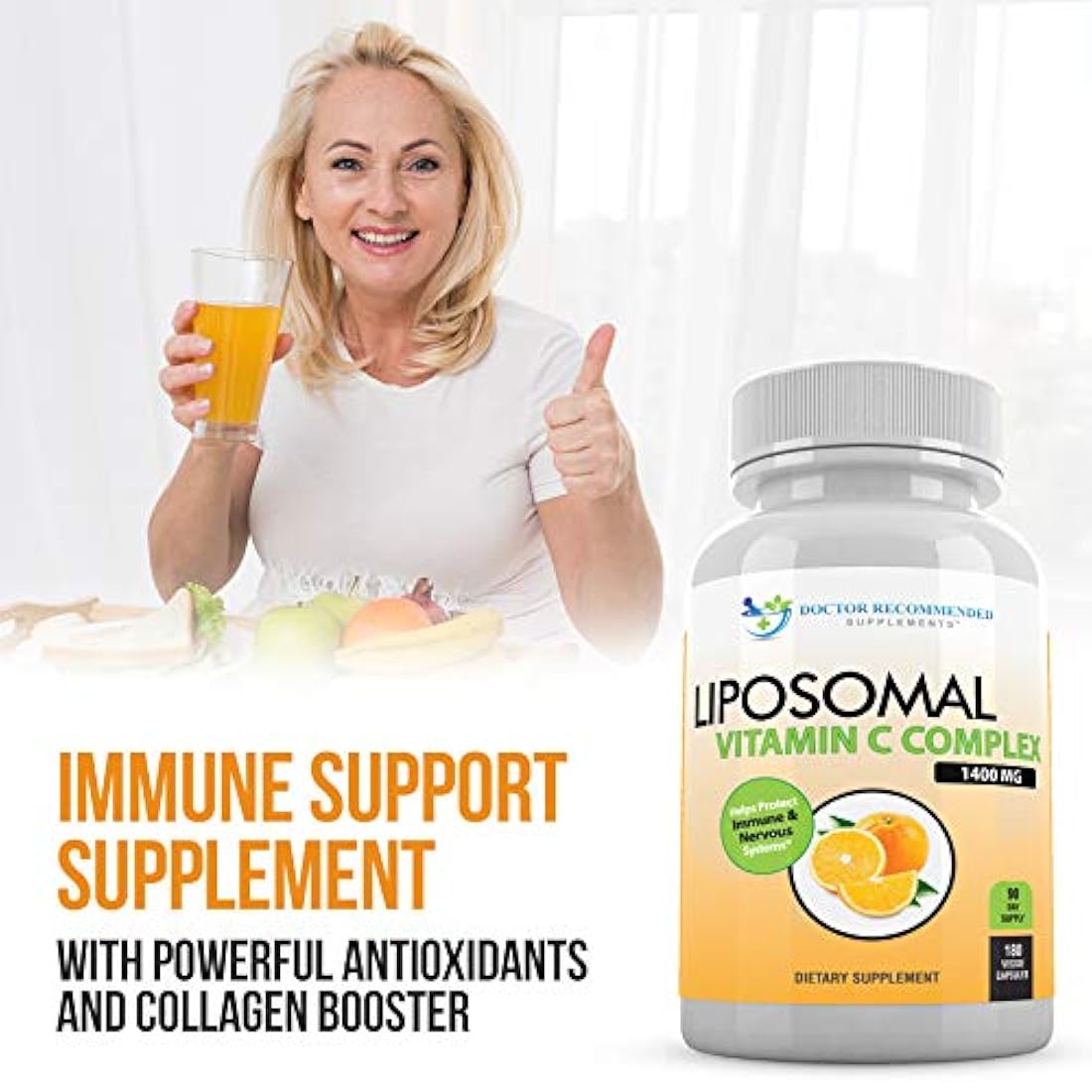 Vitamina liposomal C 1400mg por porción - 180 cápsulas