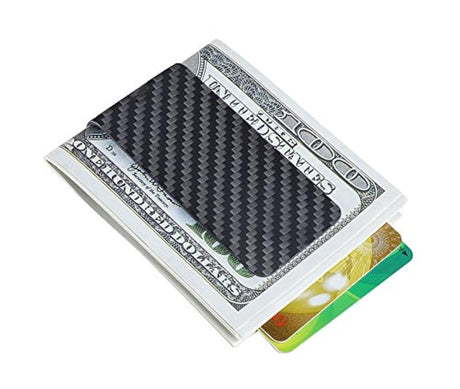 Cartera de fibra de carbono con Clip Portatarjetas