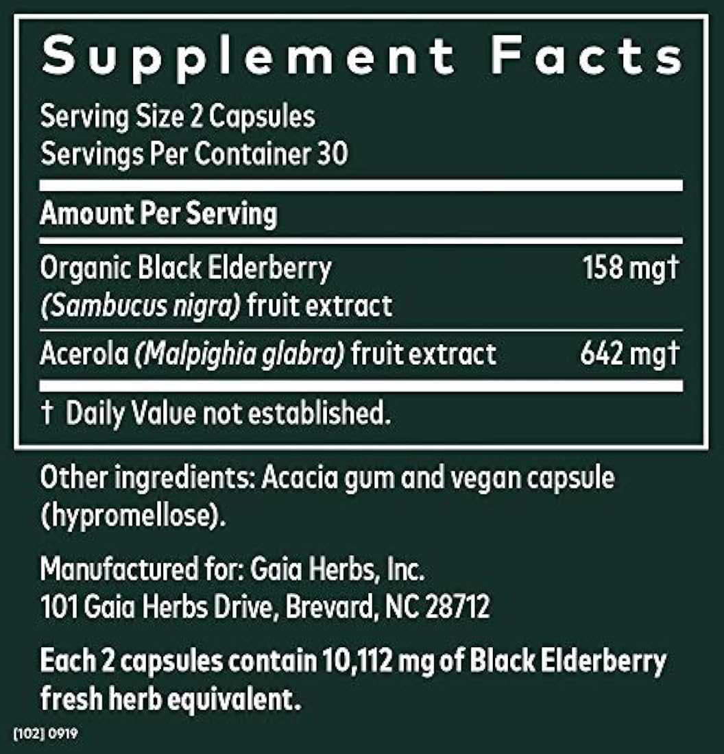 Gaia Herbs Fitocápsulas líquidas de baya de sauco negro