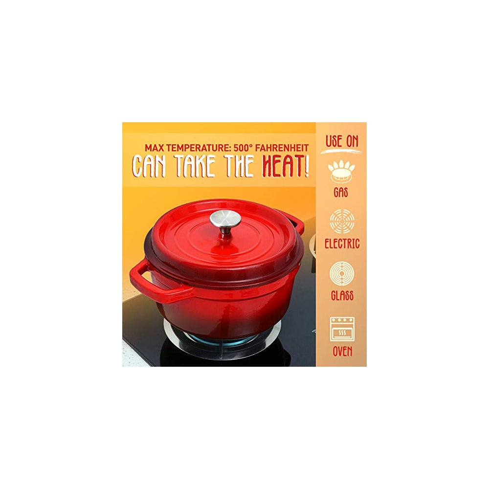 Olla de Hierro Fundido roja NUTRICHEF NCCIEC45