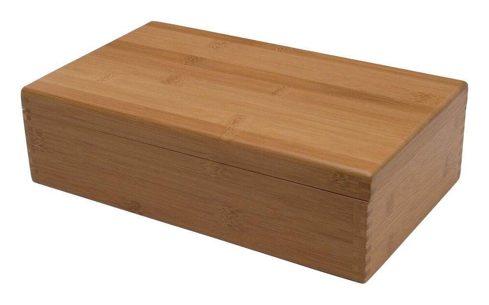 Caja de té de madera de bambú con 8 compartimentos